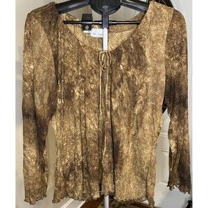 Vintage Y2K Womens Forest Fairy Grunge Sheer Top Size 2xL Goblincore Whimsigoth